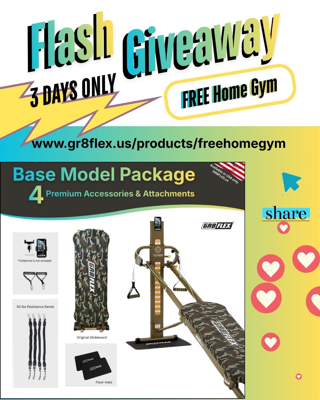 Flash Giveaway: Claim Your FREE GR8FLEX Home Gym (Military Base Model)