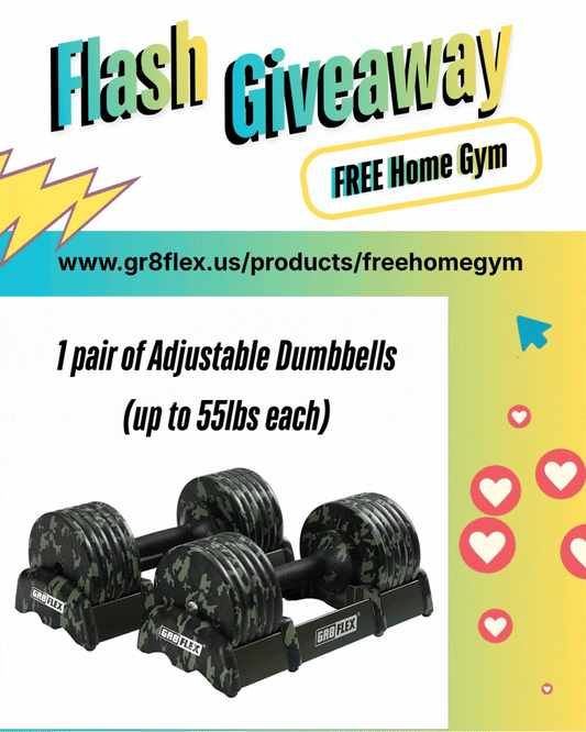 Flash Giveaway: Claim Your FREE GR8FLEX Adjustable Dumbbells or GR8FLEX Home Gym (Military Base Model) USA only